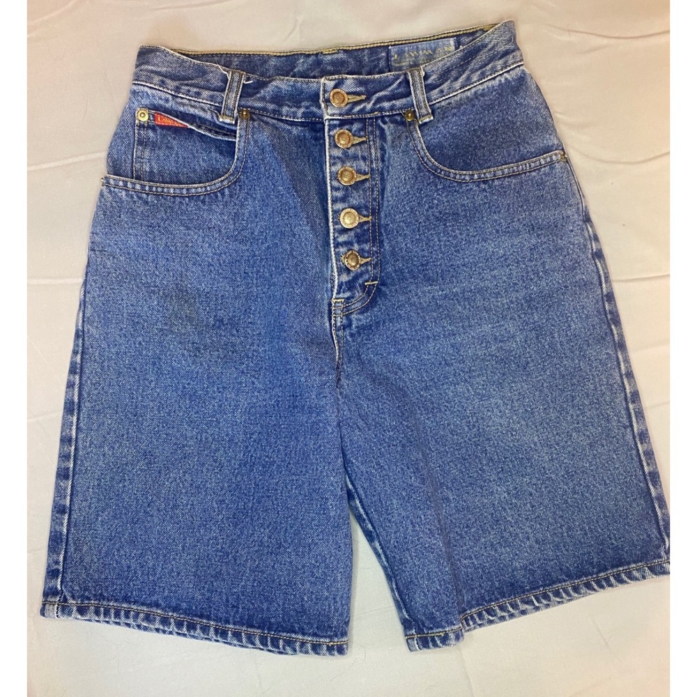 Lawman Jeans Denim Shorts Women's Juniors 7 Blue High Waisted Button Fly Vintage
